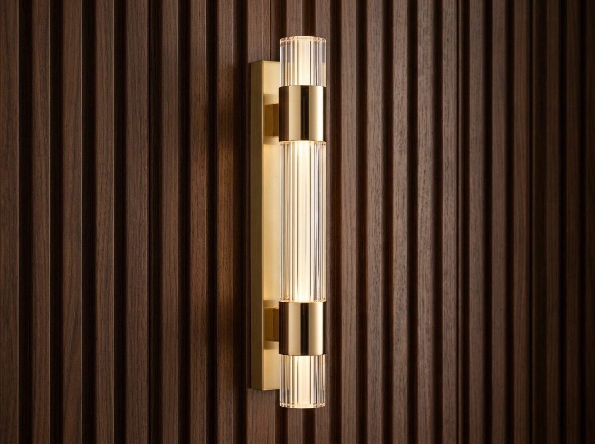 Aurelia Fluted Crystal Wall Light - Gold II Detail 3