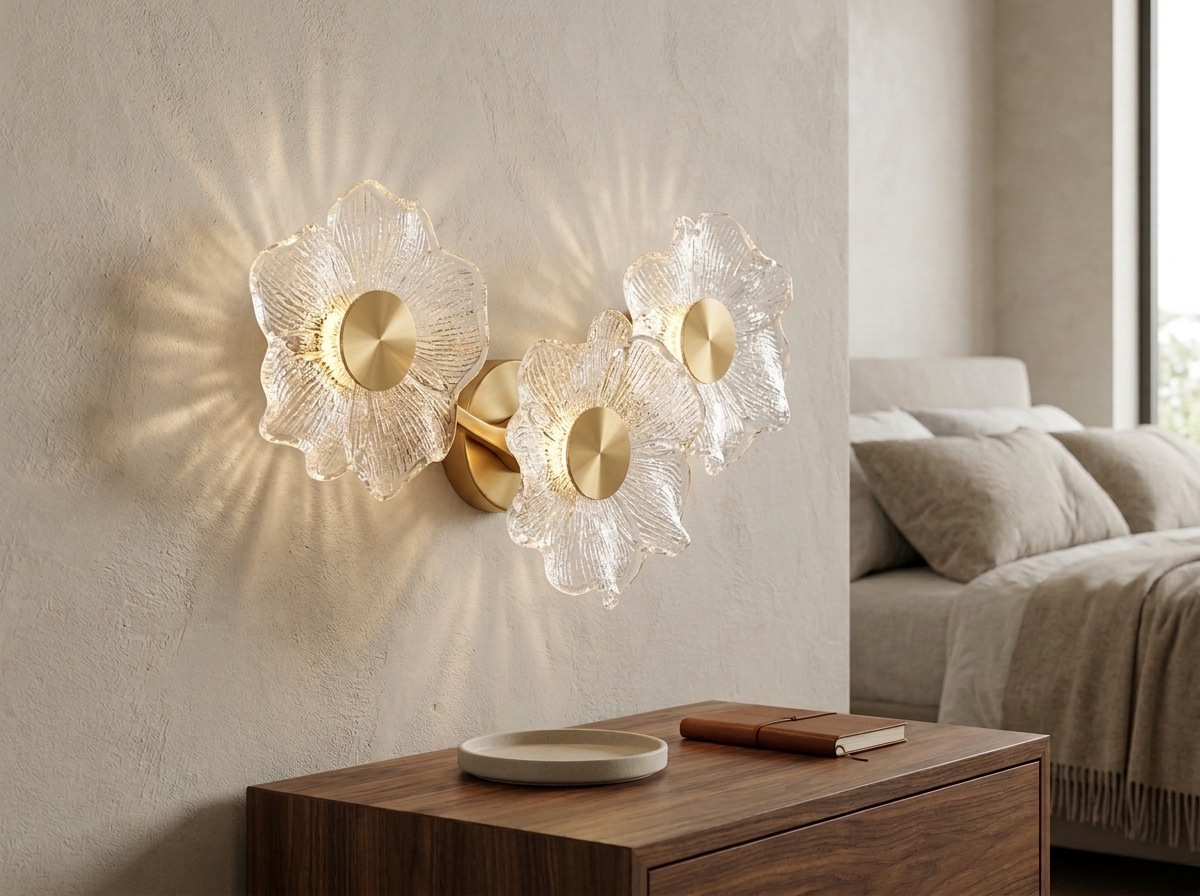 Florielle Triple Crystal Bloom Wall Light Detail 5