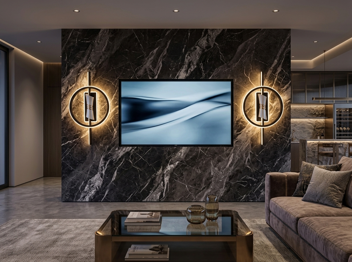 Nocturne Geometric Halo Wall Light Detail 1