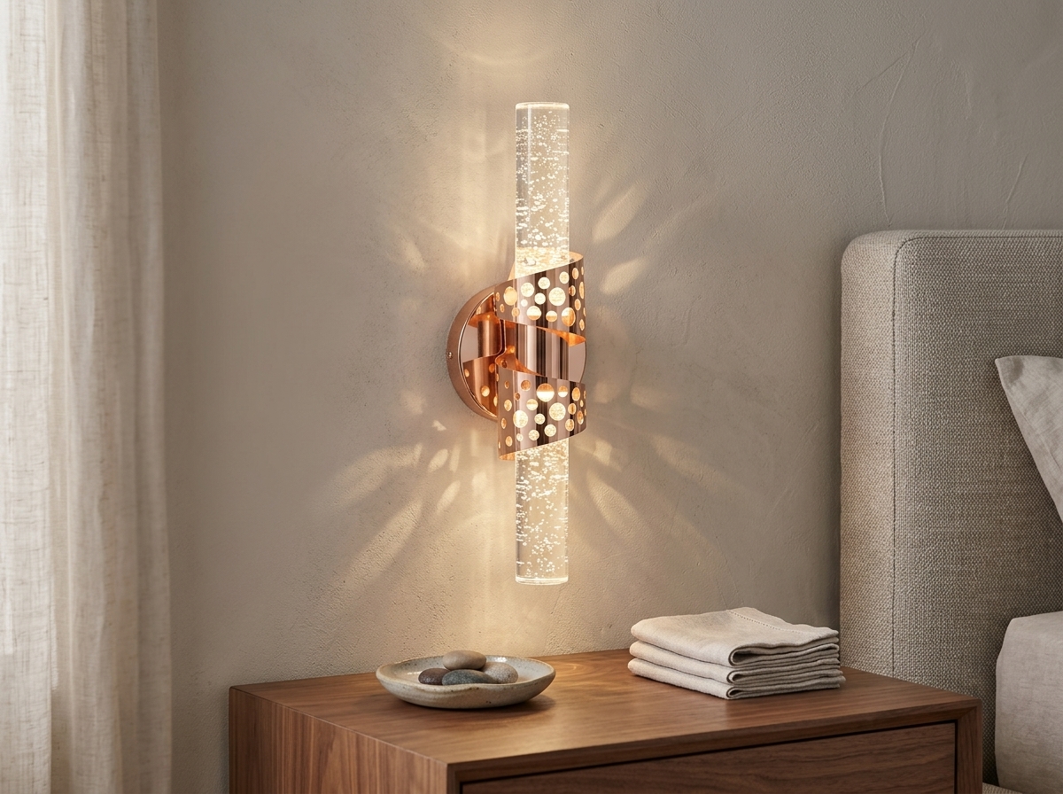Aurelia Perforated Bubble Crystal Wall Light Detail 7