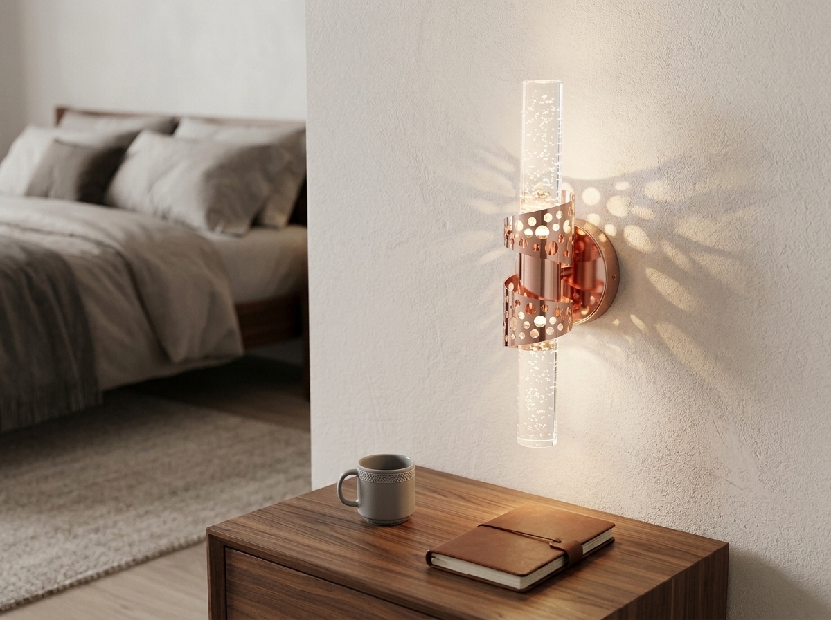 Aurelia Perforated Bubble Crystal Wall Light Detail 3