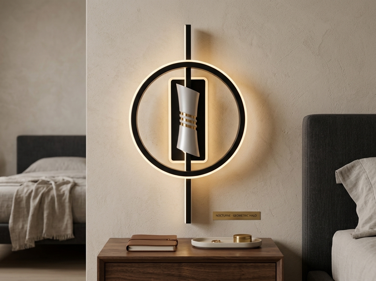 Nocturne Geometric Halo Wall Light Detail 2
