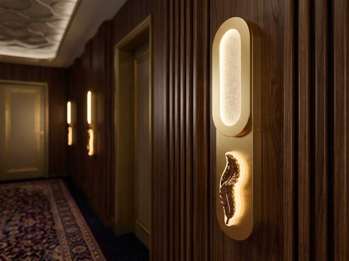 Celestia Golden Feather Oval Wall Light Detail 3