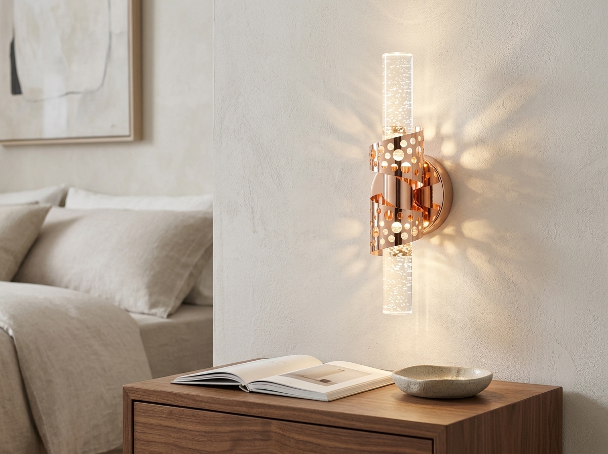 Aurelia Perforated Bubble Crystal Wall Light Detail 8