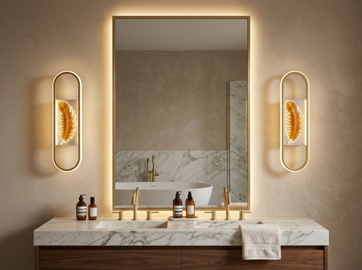 Celestia Golden Feather Halo Wall Light Detail 4