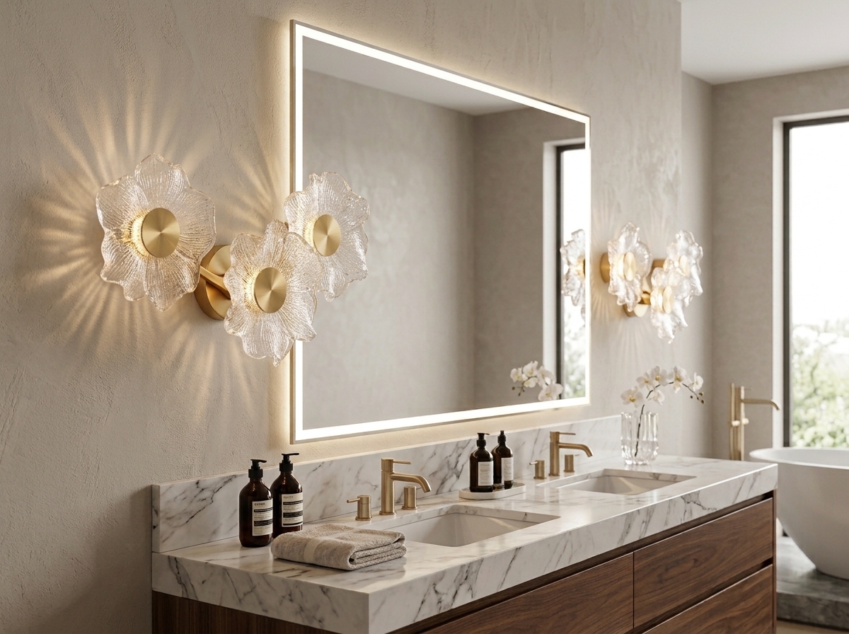 Florielle Triple Crystal Bloom Wall Light Detail 4