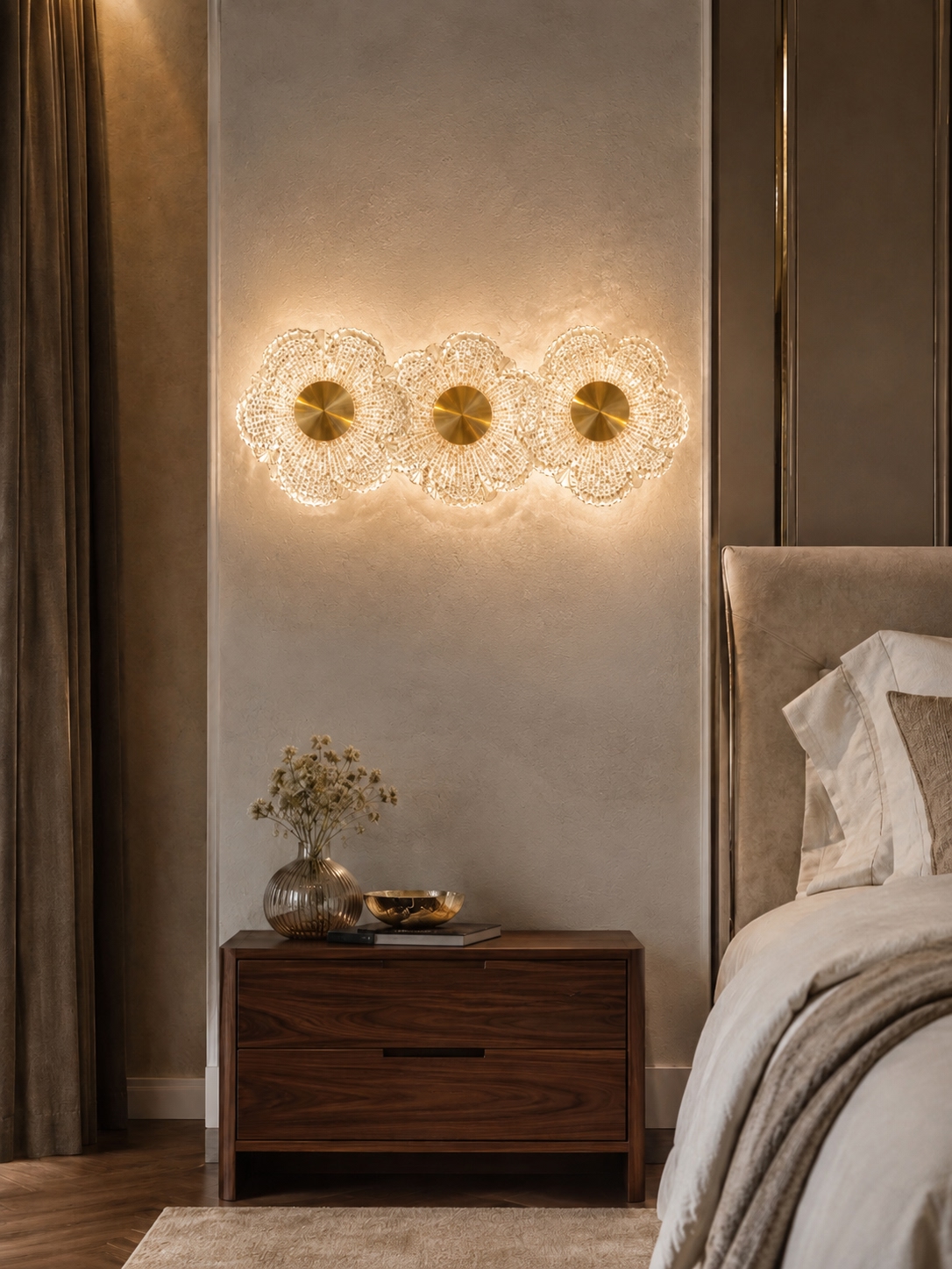 Florielle Beaded Crystal Bloom Wall Light Detail 1