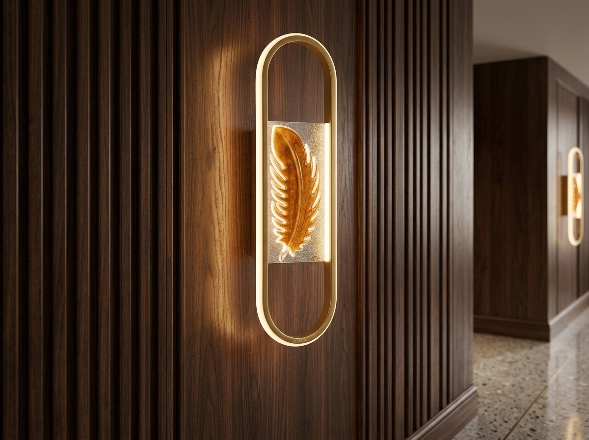 Celestia Golden Feather Halo Wall Light Detail 3