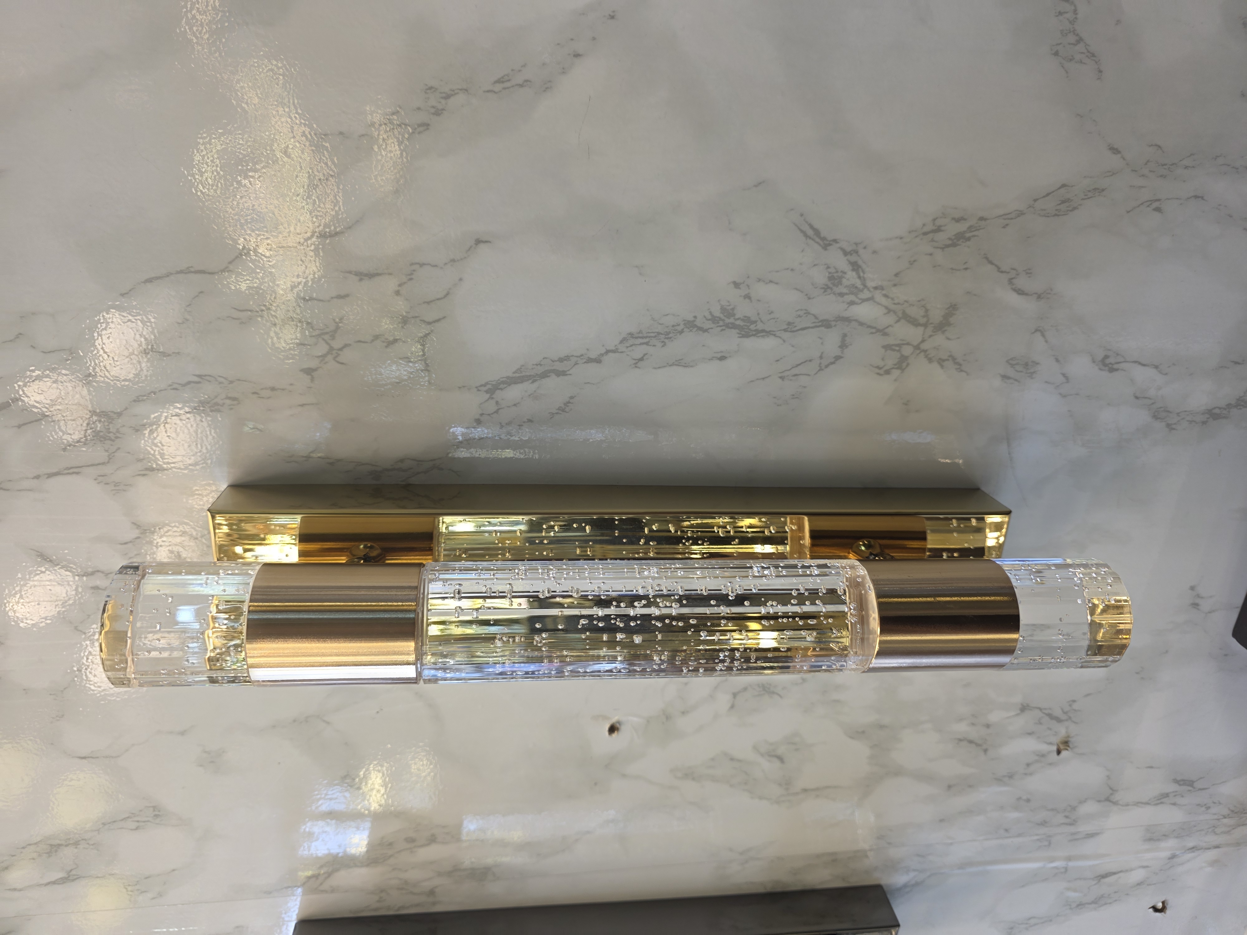 Aurora Fluted Crystal Wall Sconce - Gold Detail 4