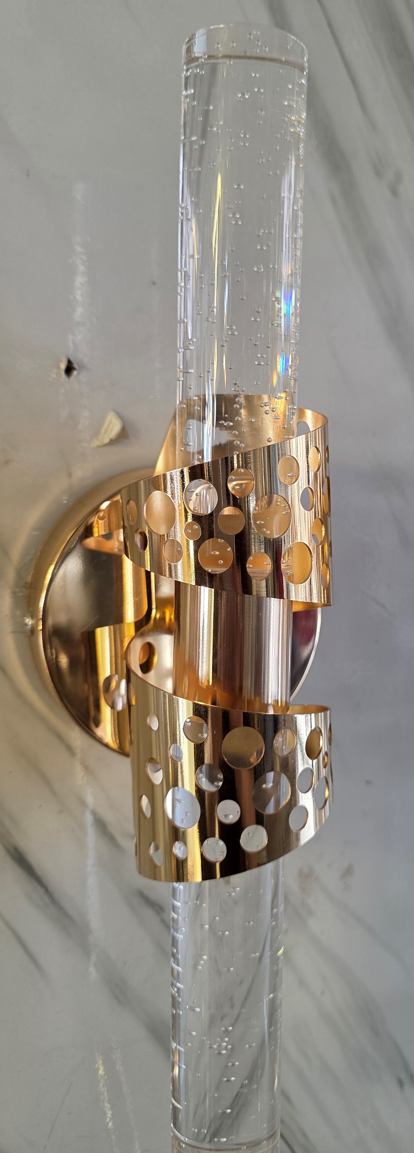 Aurelia Perforated Bubble Crystal Wall Light Detail 9