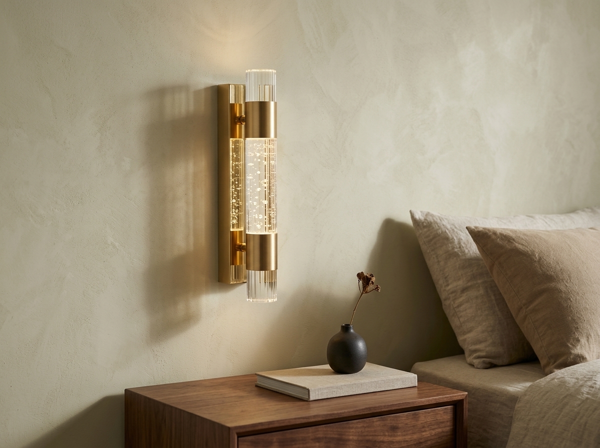 Aurora Fluted Crystal Wall Sconce - Gold Detail 3