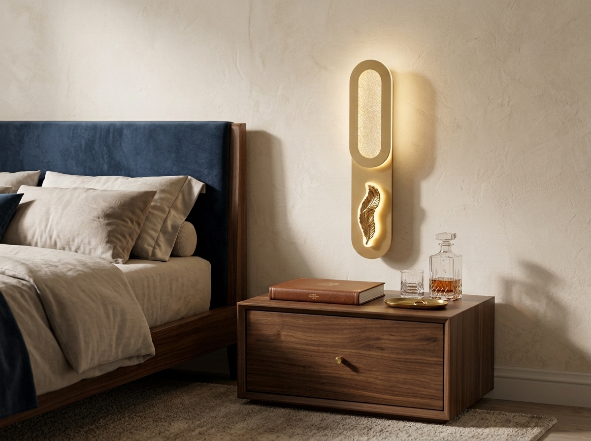 Celestia Golden Feather Oval Wall Light Detail 6