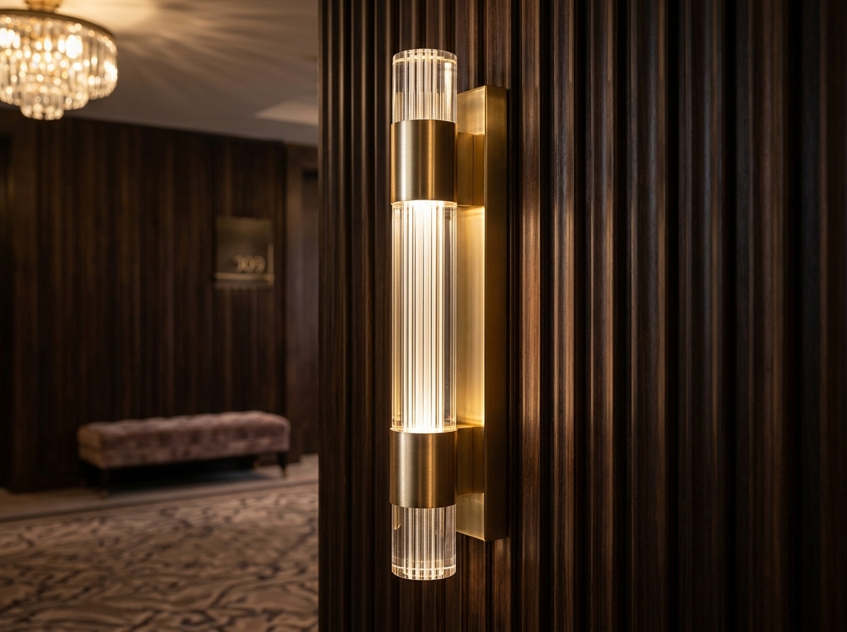 Aurelia Fluted Crystal Wall Light - Gold II Detail 2
