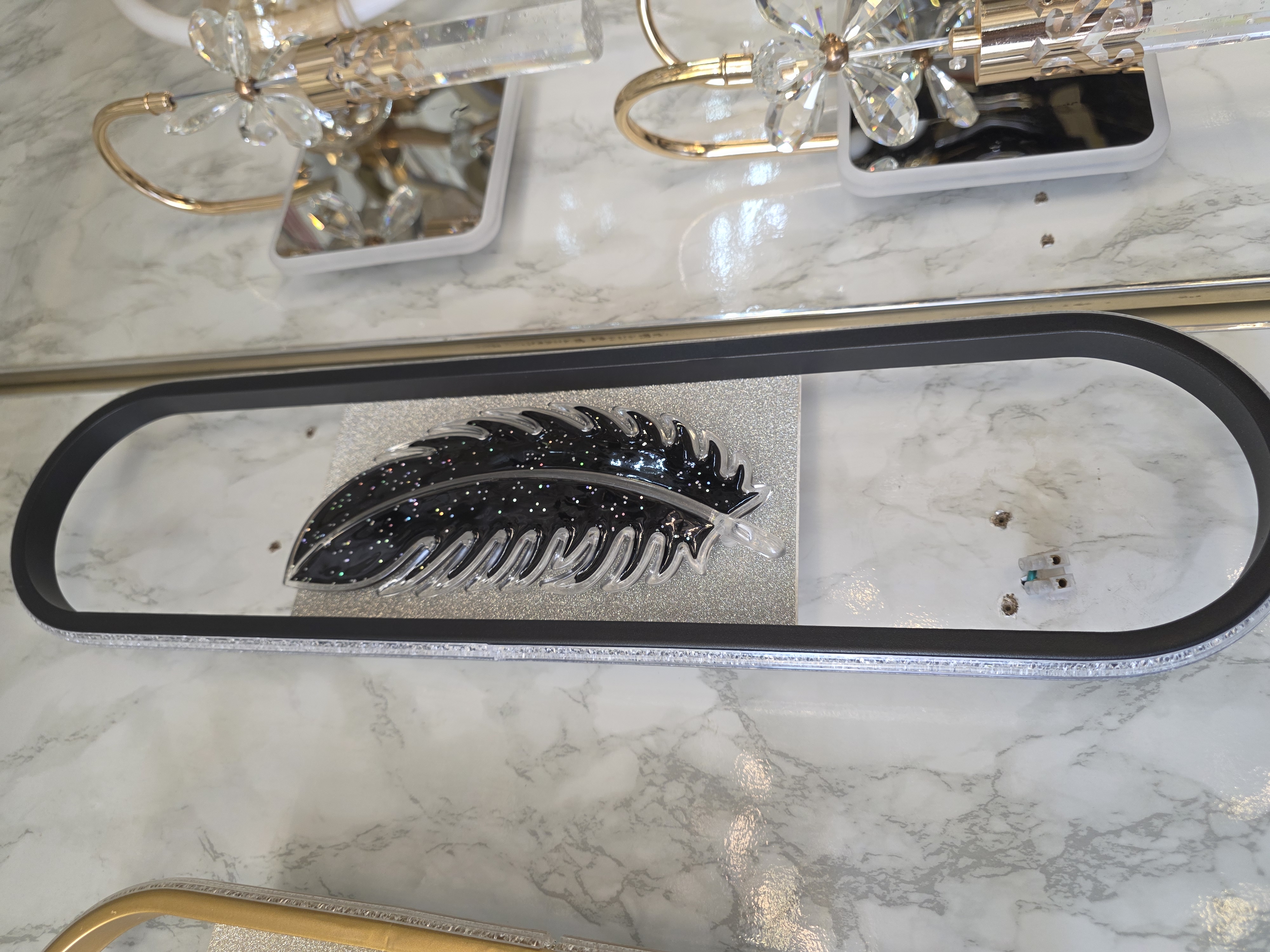 Celestia Feather Halo Wall Light Detail 1