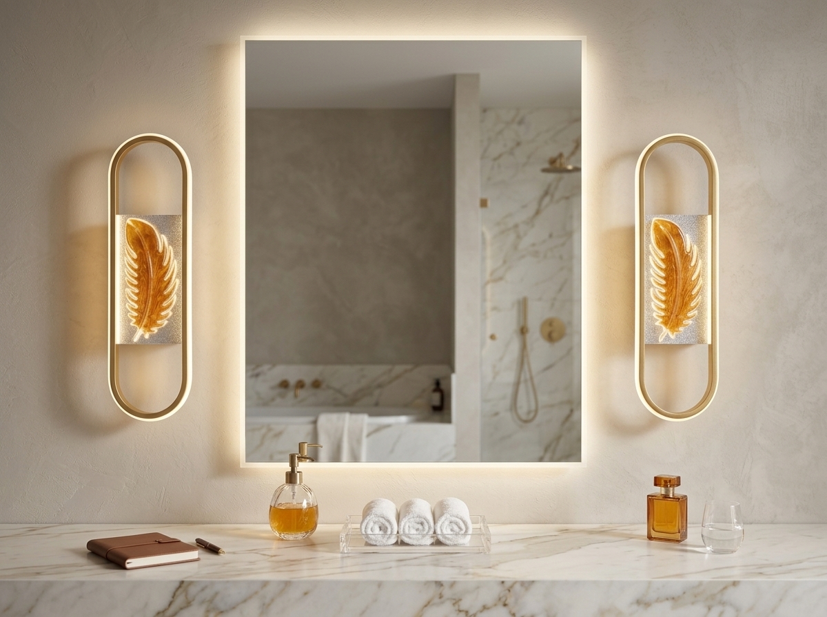 Celestia Golden Feather Halo Wall Light Detail 5
