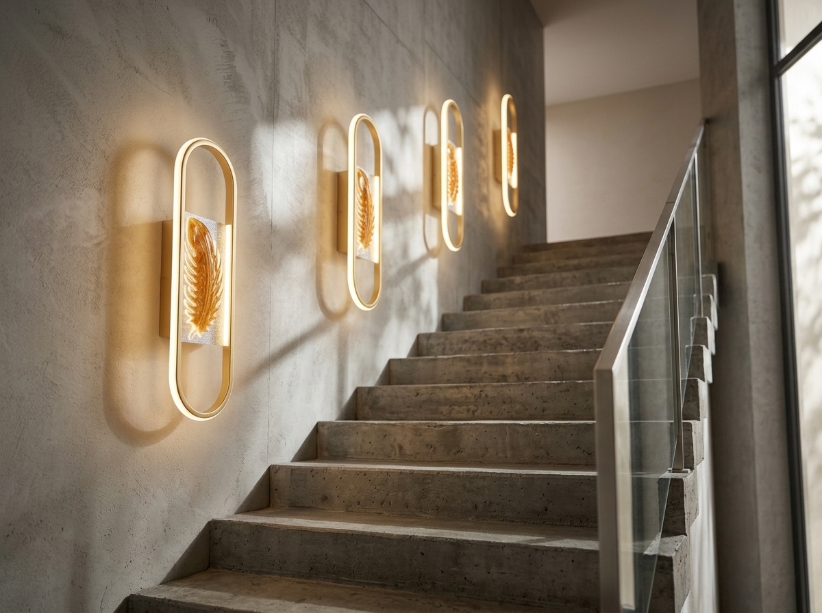 Celestia Golden Feather Halo Wall Light Detail 7